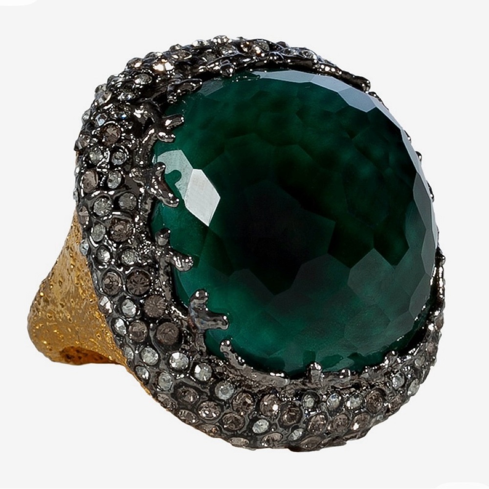 Alexis Bittar Siyabona Midnight Cushion Cocktail Ring, Size 8